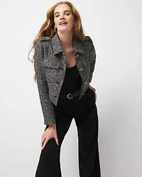 Sequin Tweed Trucker Jacket