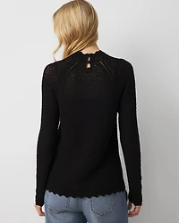 Pointelle Pullover Sweater