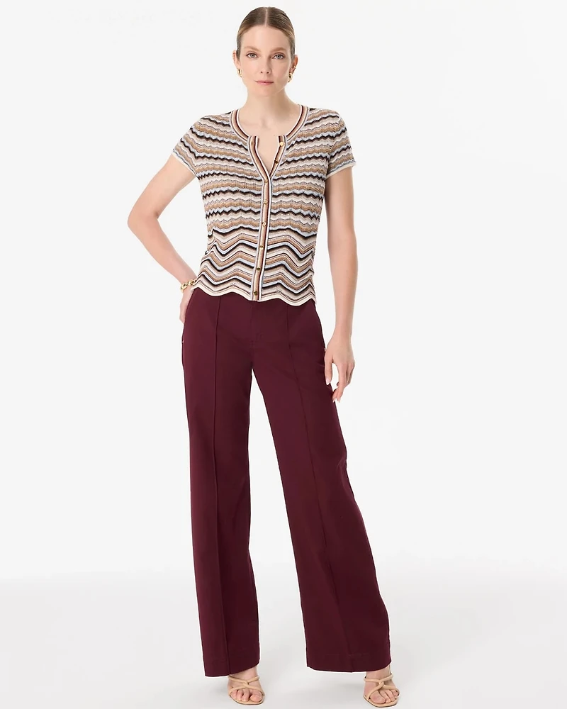 Metallic Knit Cap Sleeve Cardigan