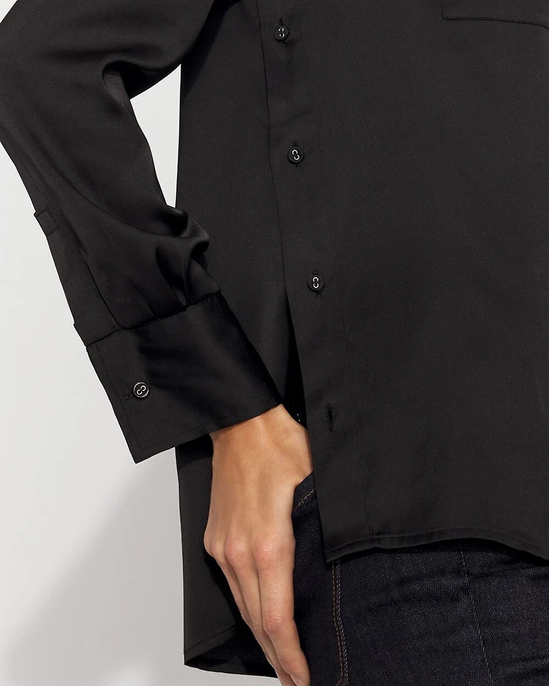 Relaxed Utility Satin Shirt