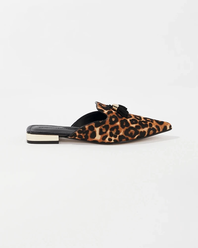 Leopard Tassel Mule
