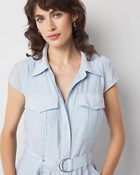 Floral Utility Shirt Dress