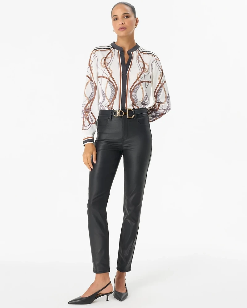 Petite Coated High-Rise Skinny Ankle Jeans