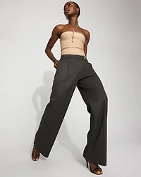 High-Rise Pinstriped Wide-Leg Pant