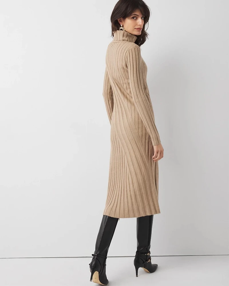 Ribbed Turtleneck Sweater Dress
