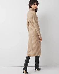 Ribbed Turtleneck Sweater Dress