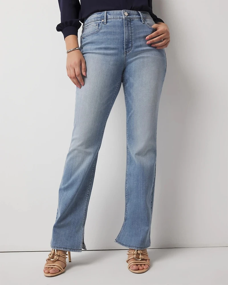 High-Rise Slit Hem Bootcut Jean