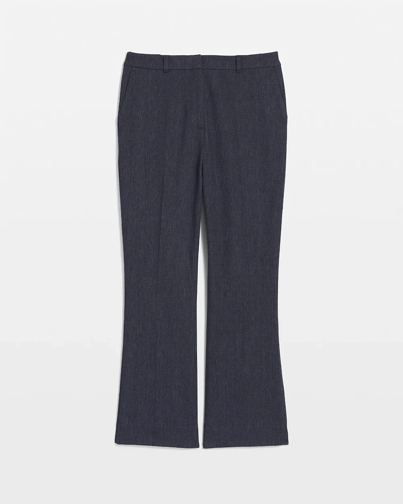 Tailored Denim-Look Kick Flare Pant