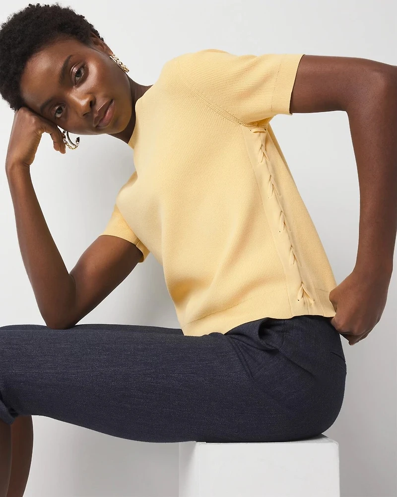 Lace Up Side Sweater Tee