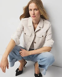 Petite Cropped Utility Jacket