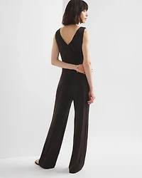 Shirred Shoulder Matte Jersey Jumpsuit