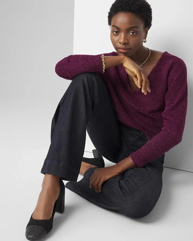 V-Neck Chenille Pullover