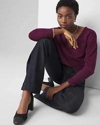 V-Neck Chenille Pullover