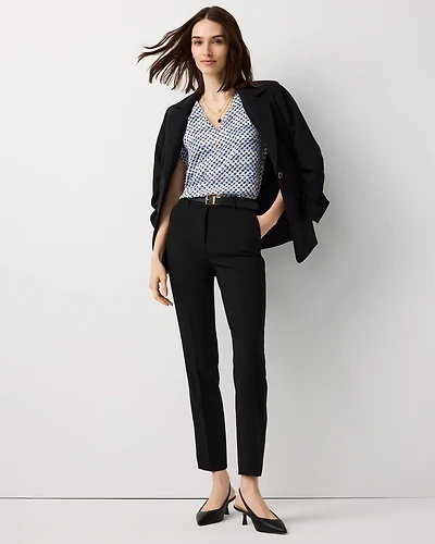 High-Rise Elle Slim Ankle Pant