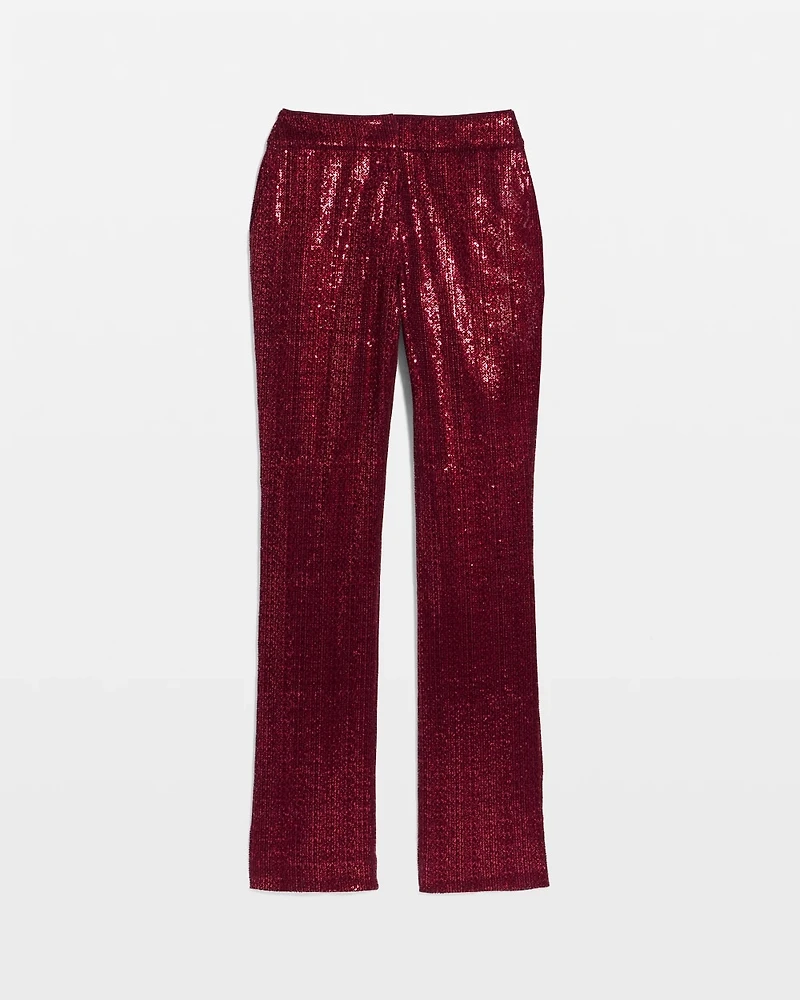 Zoey Sequin Velvet Straight Pant