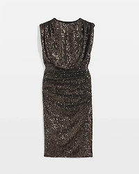 Petite Sequin Ruched Midi Dress