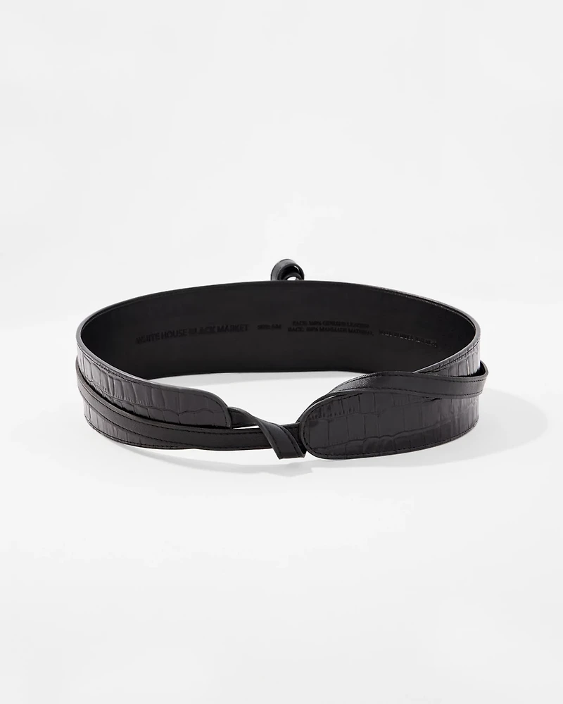 Faux Croc Obi Belt