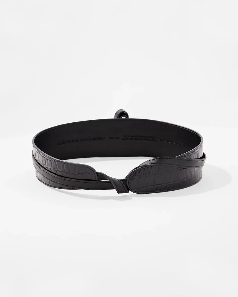 Leather Croc Obi Belt
