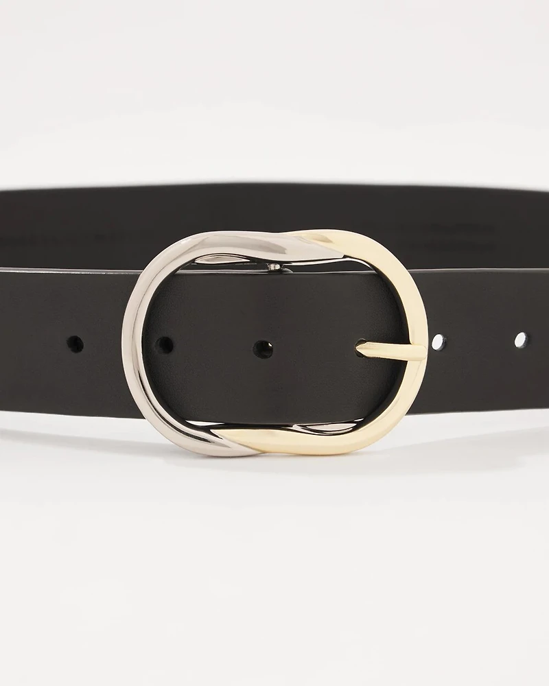 Mixed Metal Buckle Belt