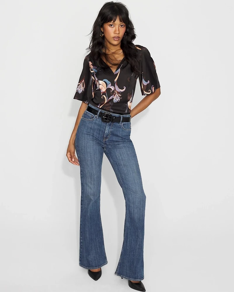 Satin Twist-Shoulder Top