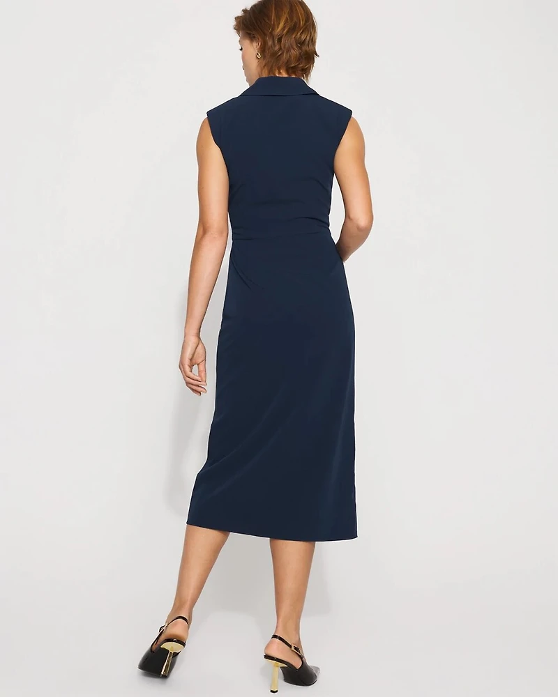 Petite Blazer Faux Wrap Midi Dress