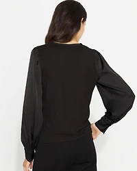 Knit Mix Satin Top