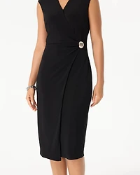 Petite Faux Wrap Sheath Dress