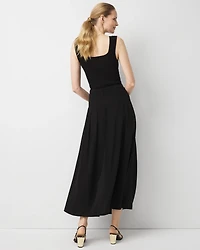 Petite Pleated Crepe Maxi Skirt