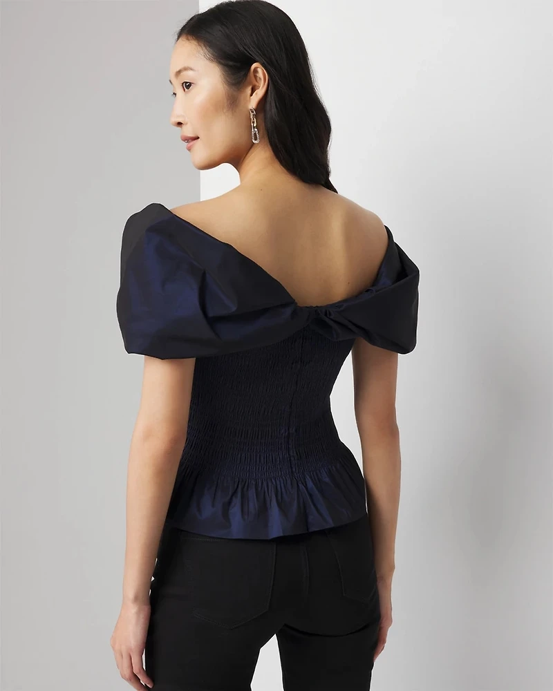 Off-the-Shoulder Taffeta Bustier