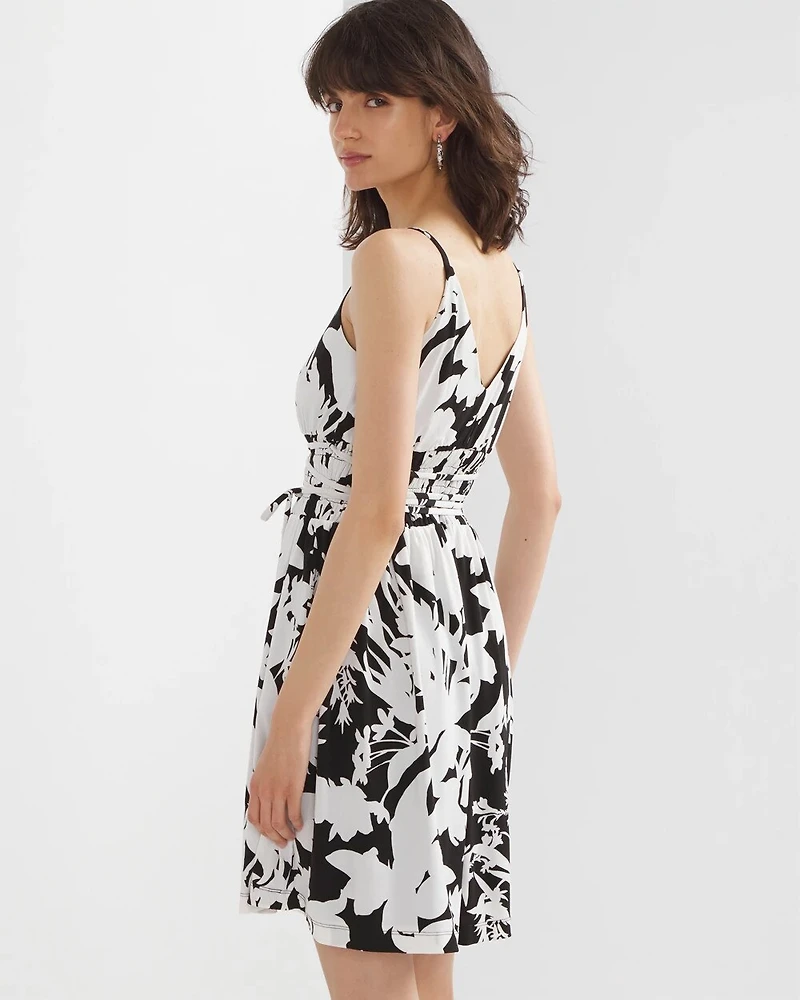 Printed Tie-Waist Mini Dress