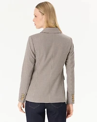 Houndstooth Double-Breasted Blazer