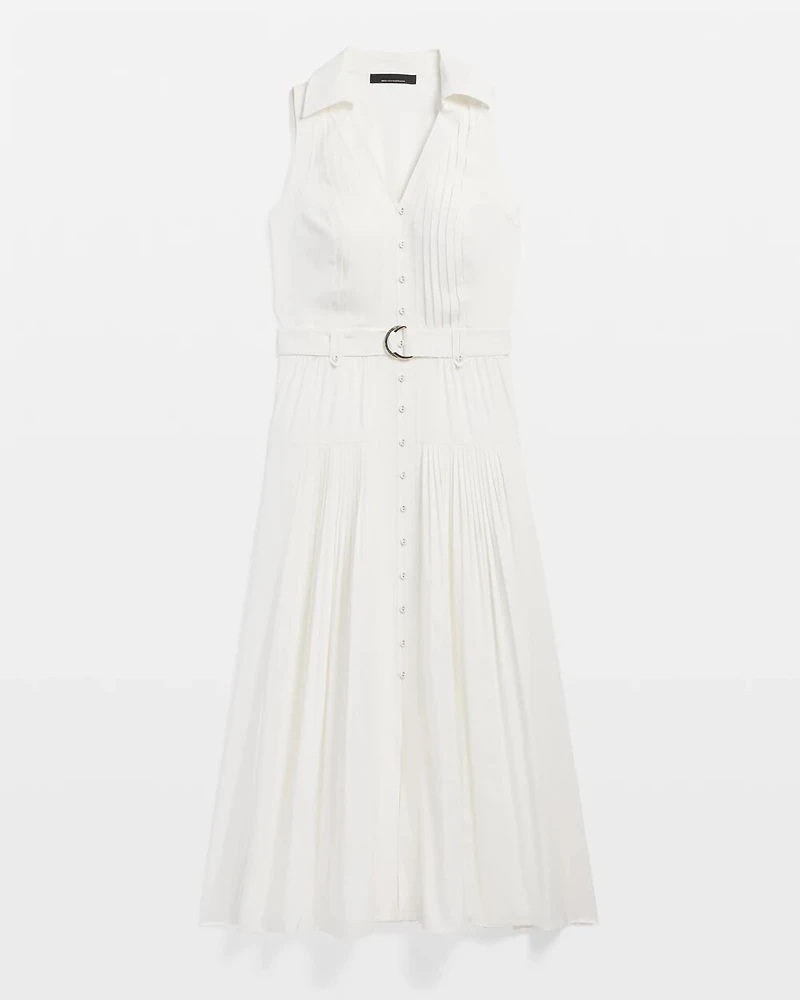 Sleeveless Utility Collar Midi Dress