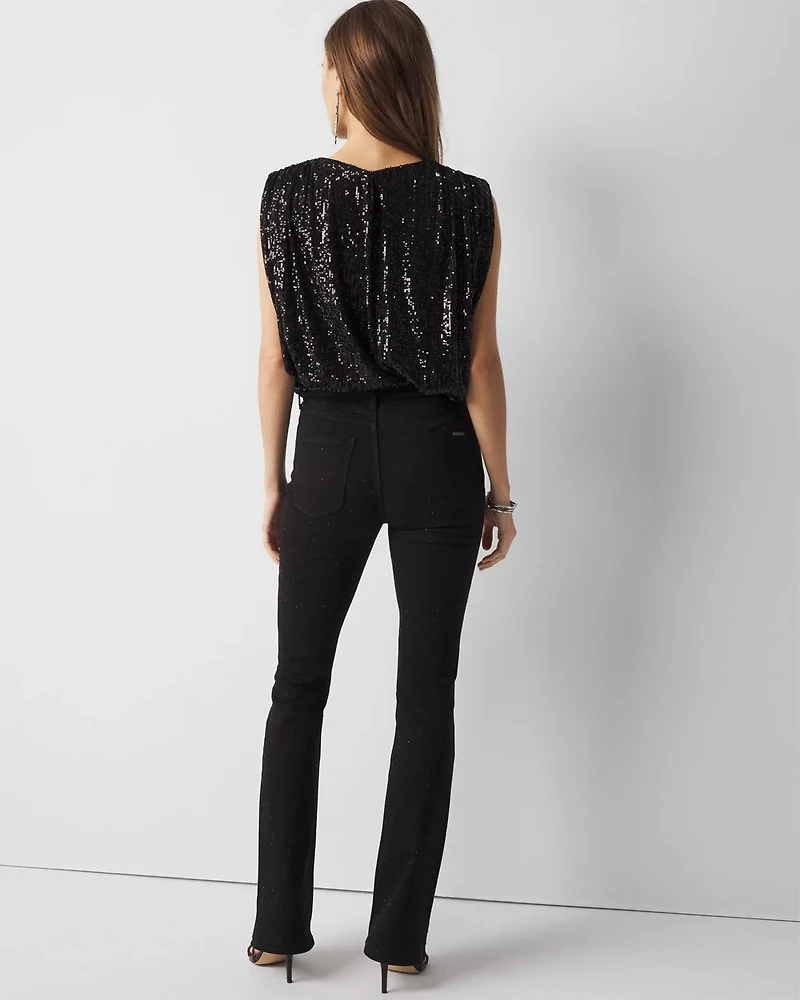 Curvy High-Rise Sculpt Embellished Skinny Flare Jeans