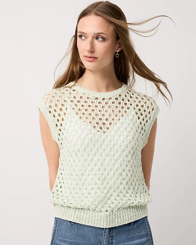 Open Stitch Knit Pullover