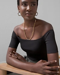 WHBM® FORME Off-the-Shoulder Rib Top