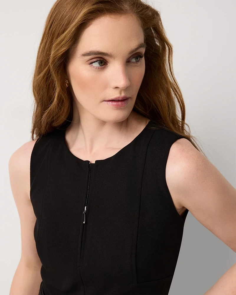 Knit Crepe Zip-Front Jumpsuit