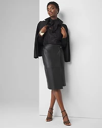 Faux Leather Wrap Skirt