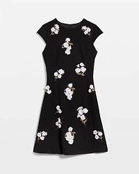 Petite Floral Applique Mini Dress