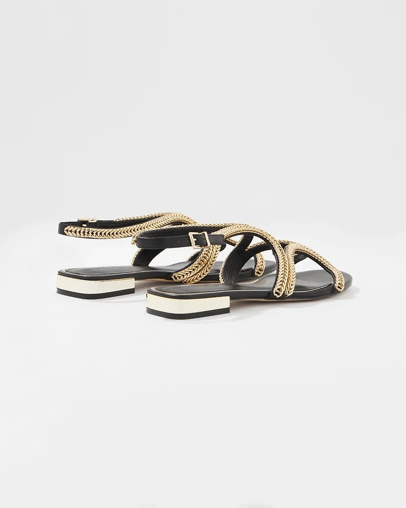 Chain Strap Flat Sandal