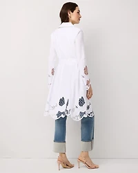 Embroidered Cutwork Trench Coat