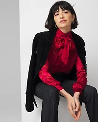 Rose Print Burnout Blouse