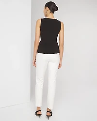 Matte Jersey Ladder Trim Peplum Top