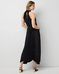 Pleated Midi Halter Dress