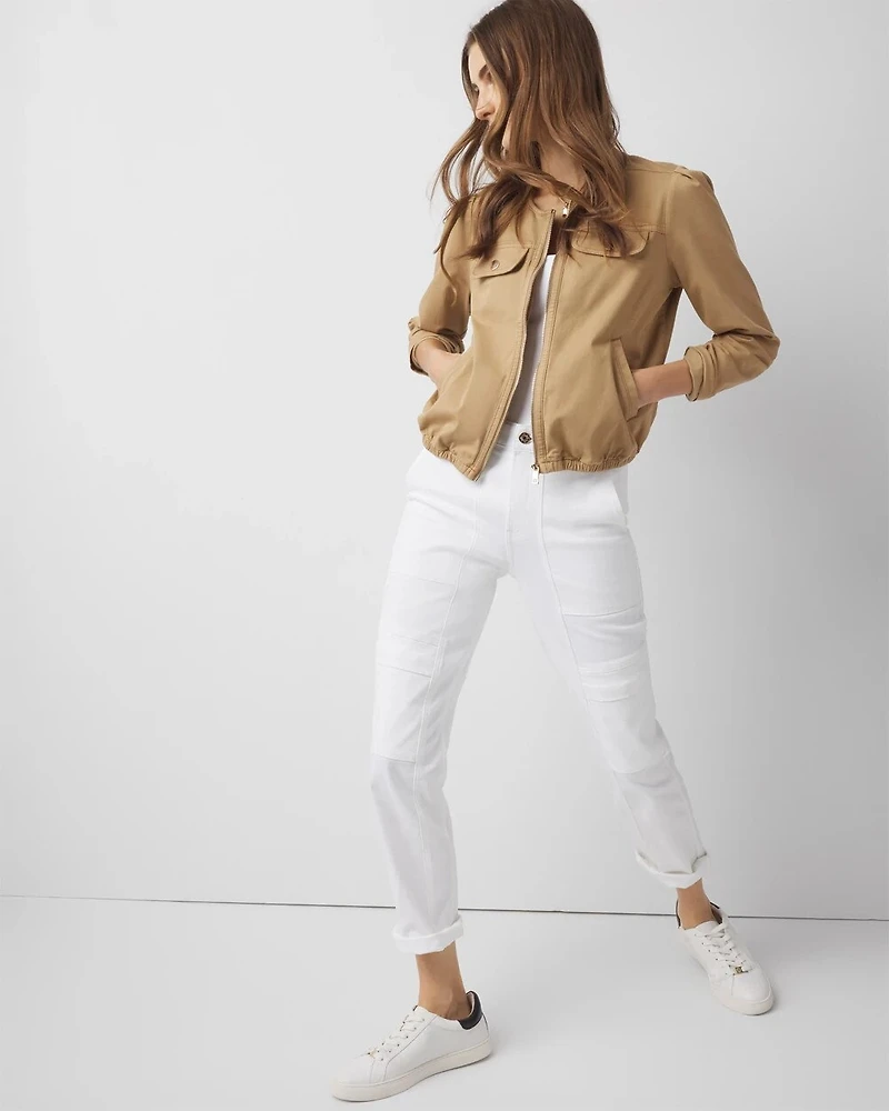 Puff Sleeve Bomber Jacket