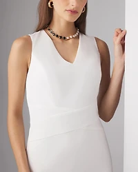 Sleeveless Cross-Front Sheath Dress
