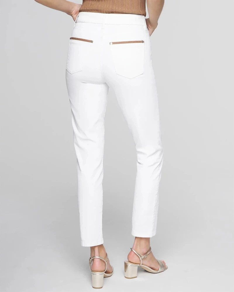 High-Rise Coated Slim Crop Jeans