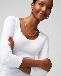 Shirred Scoop Neck Tee