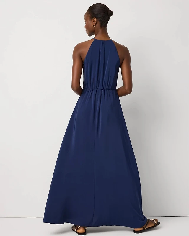 White House Black Market Blue Maxi Retailers Dress + Home Graphic Top-tier Floral At