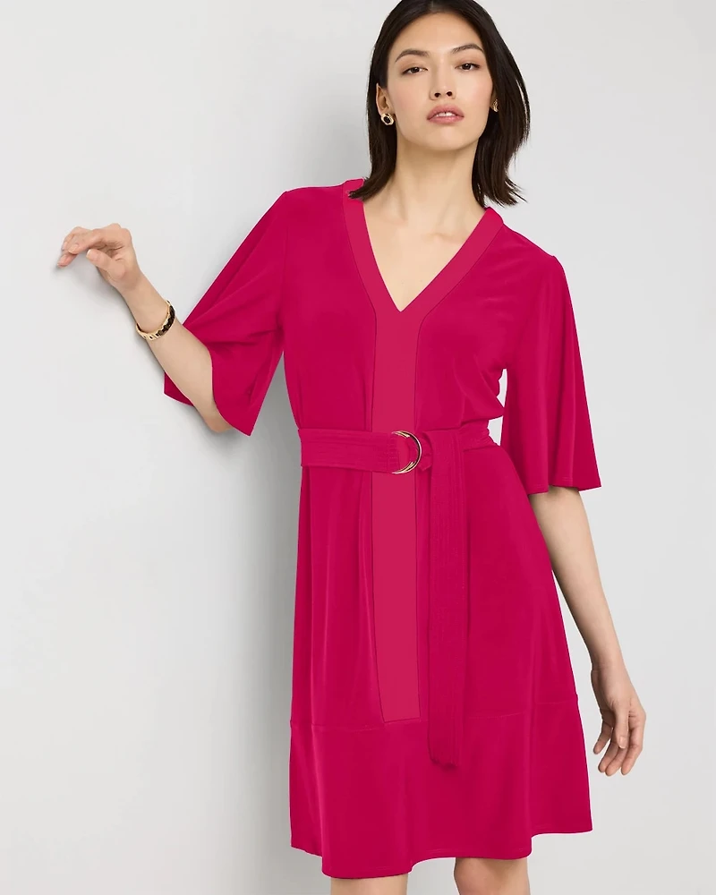 Matte Jersey Belted Kimono Dress