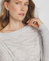 Novelty Stitch Asymmetrical Pullover Sweater